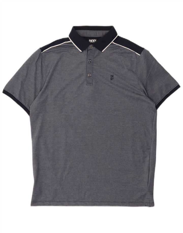 Polo da uomo DKNY in cotone blu navy medio