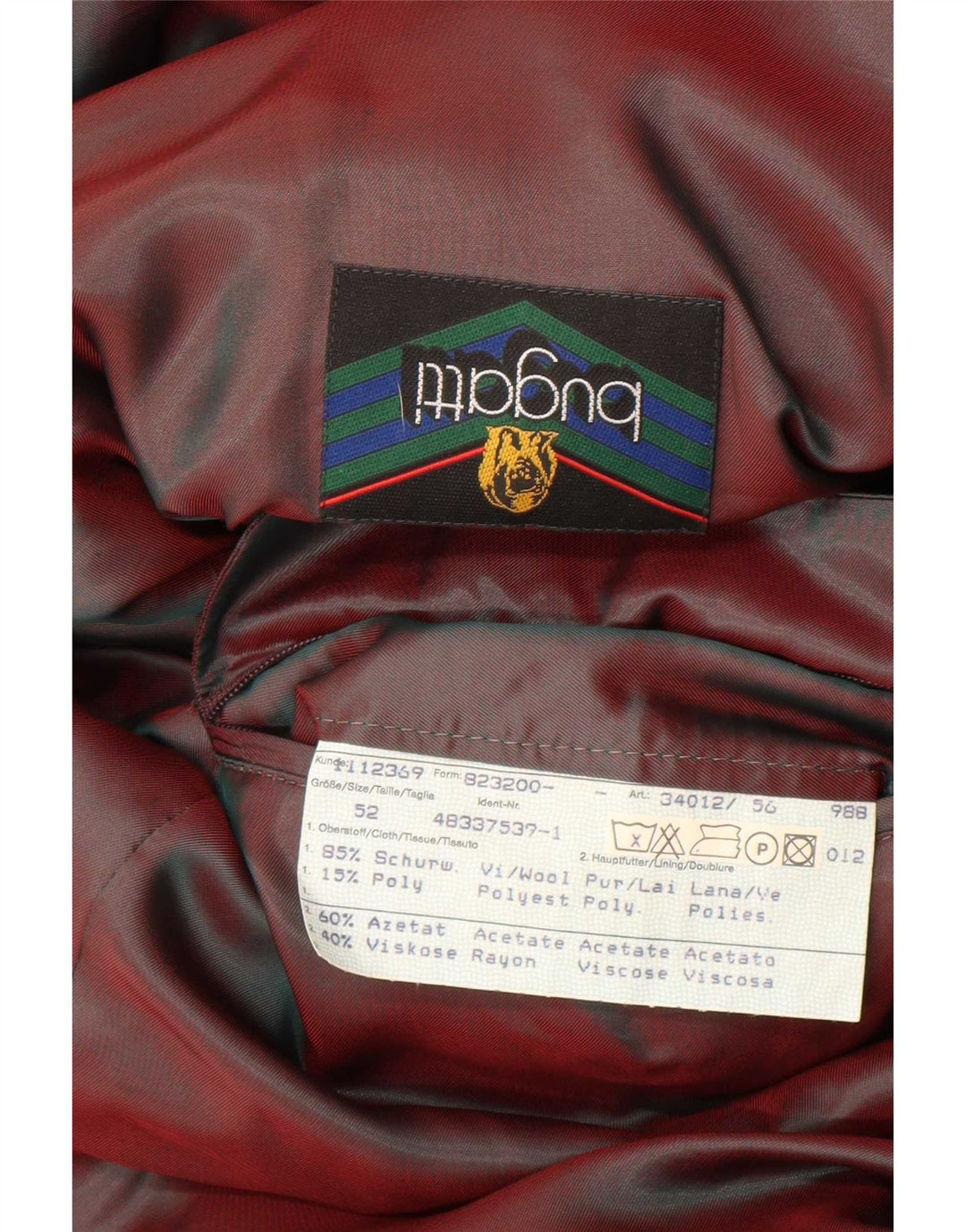 Soprabito da uomo Bugatti EU 52 XL lana nera
