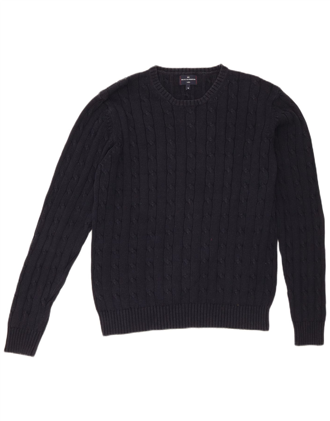Maglione maglione girocollo da uomo Marks & Spencer blu Harbour blu navy medio