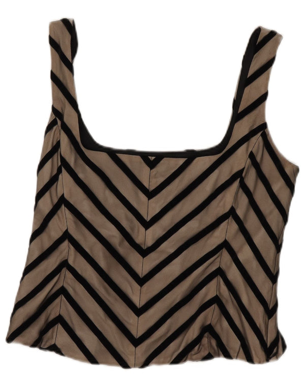 Top corto senza maniche da donna Coast UK 12 Poliestere Chevron beige medio