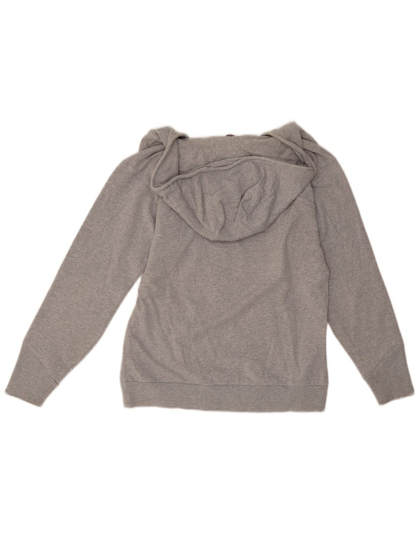 Maglione con cappuccio e zip grafica da donna Adidas UK 14 Cotone grigio medio