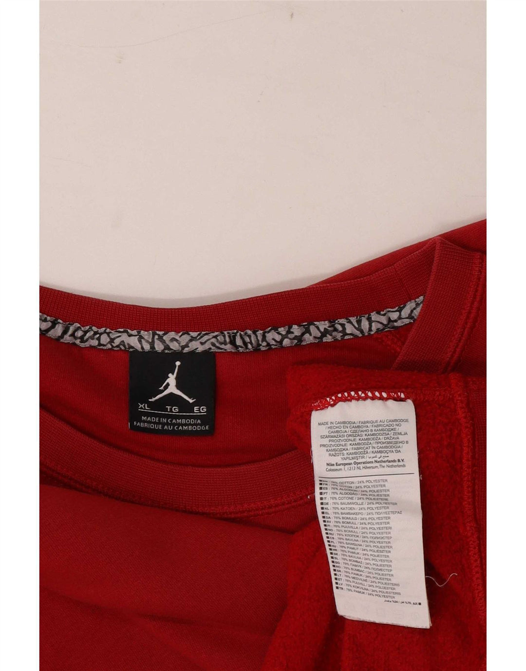 Felpa con grafica Jordan da uomo, maglione XL, cotone rosso