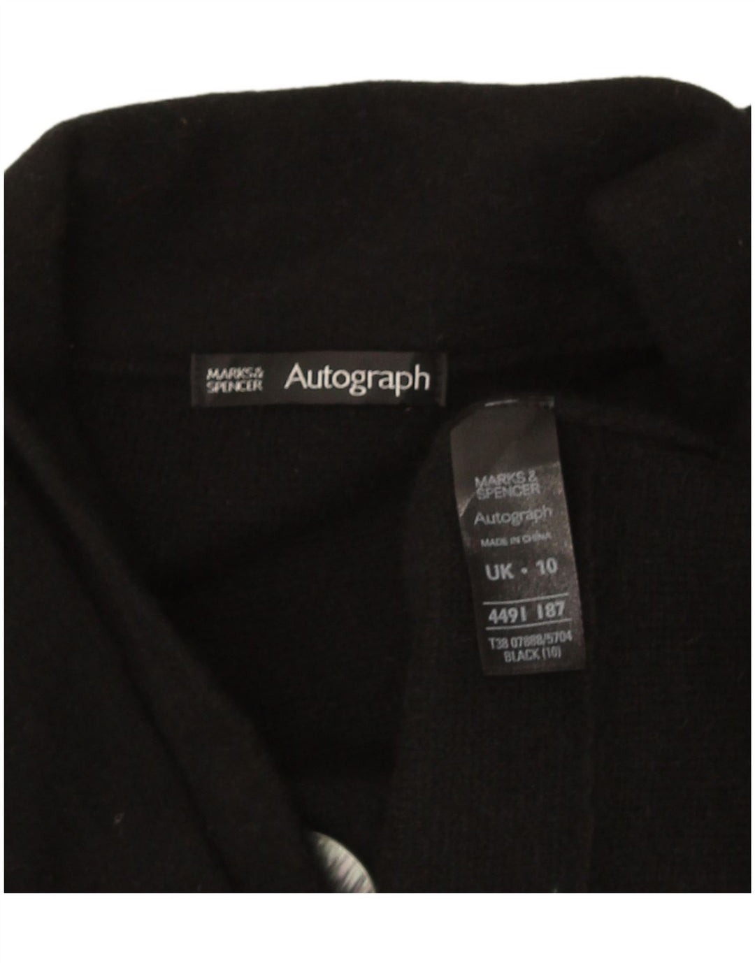 Maglione cardigan autografo da donna Marks & Spencer UK 10 piccolo nero