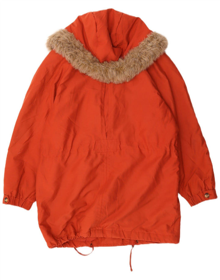 Cappotto giacca a vento con cappuccio da donna Marks & Spencer UK 12 arancione medio