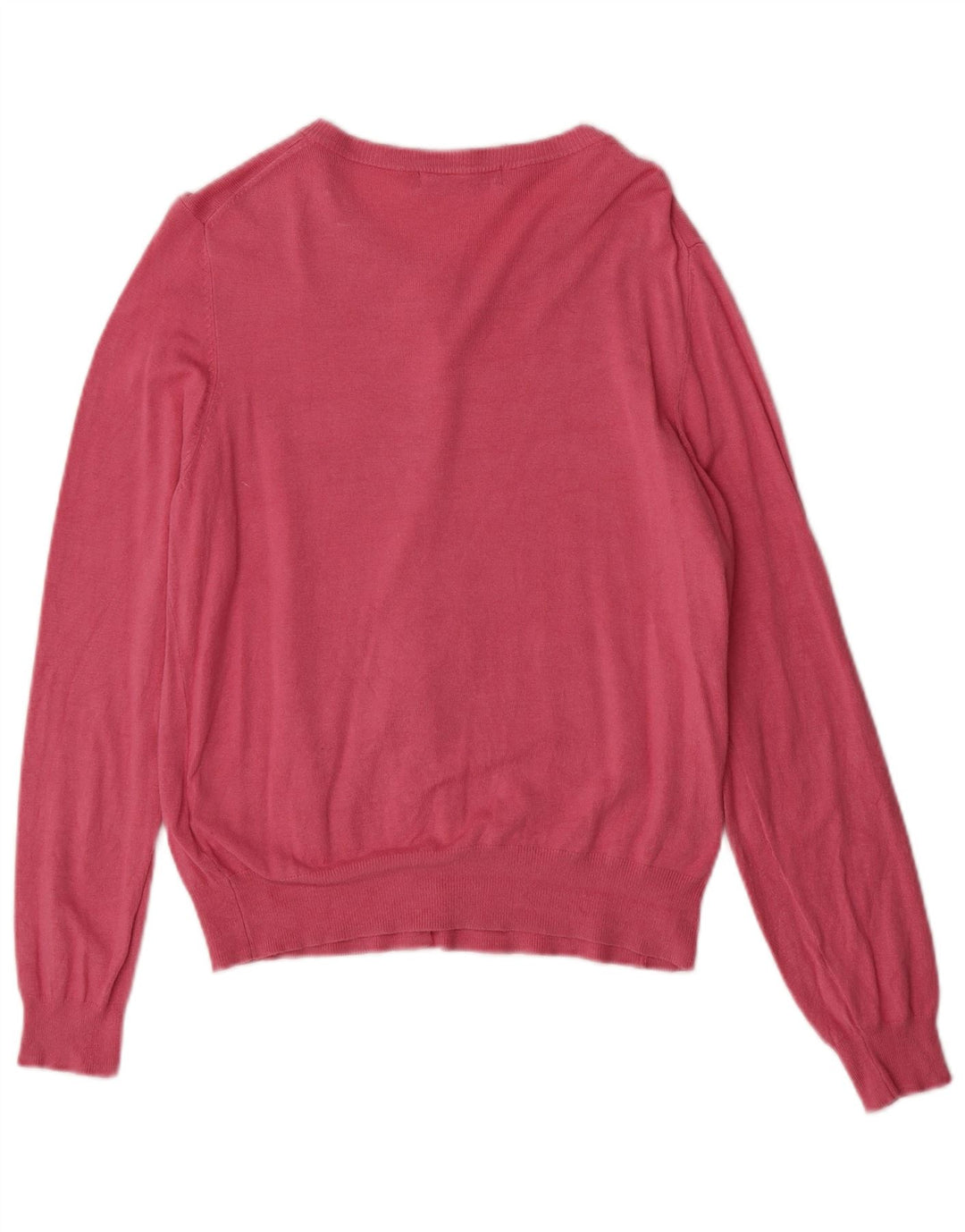 Maglione cardigan da donna Marks & Spencer UK 16 grande classico in viscosa rosa