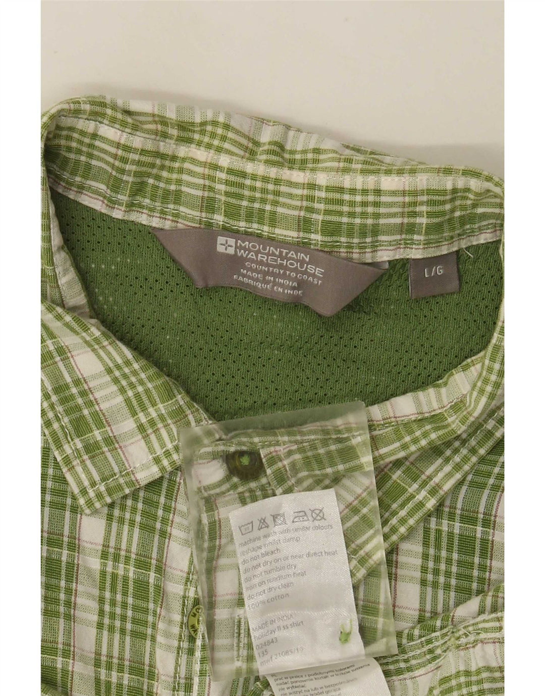 Camicia da uomo a maniche corte, vestibilità regolare, Mountain Warehouse, grande scozzese verde