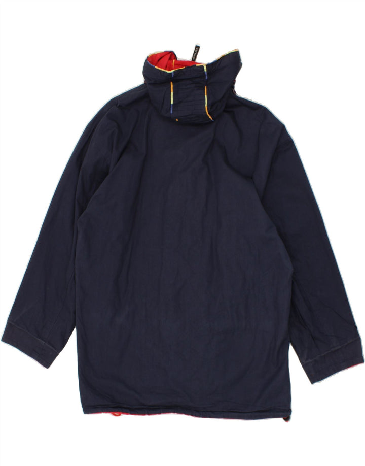 HIMALAYA Womens Oversized Hooded Reversible Jacket UK 14 Medium Red Cotton Vintage Himalaya and Second-Hand Himalaya from Messina Hembry 