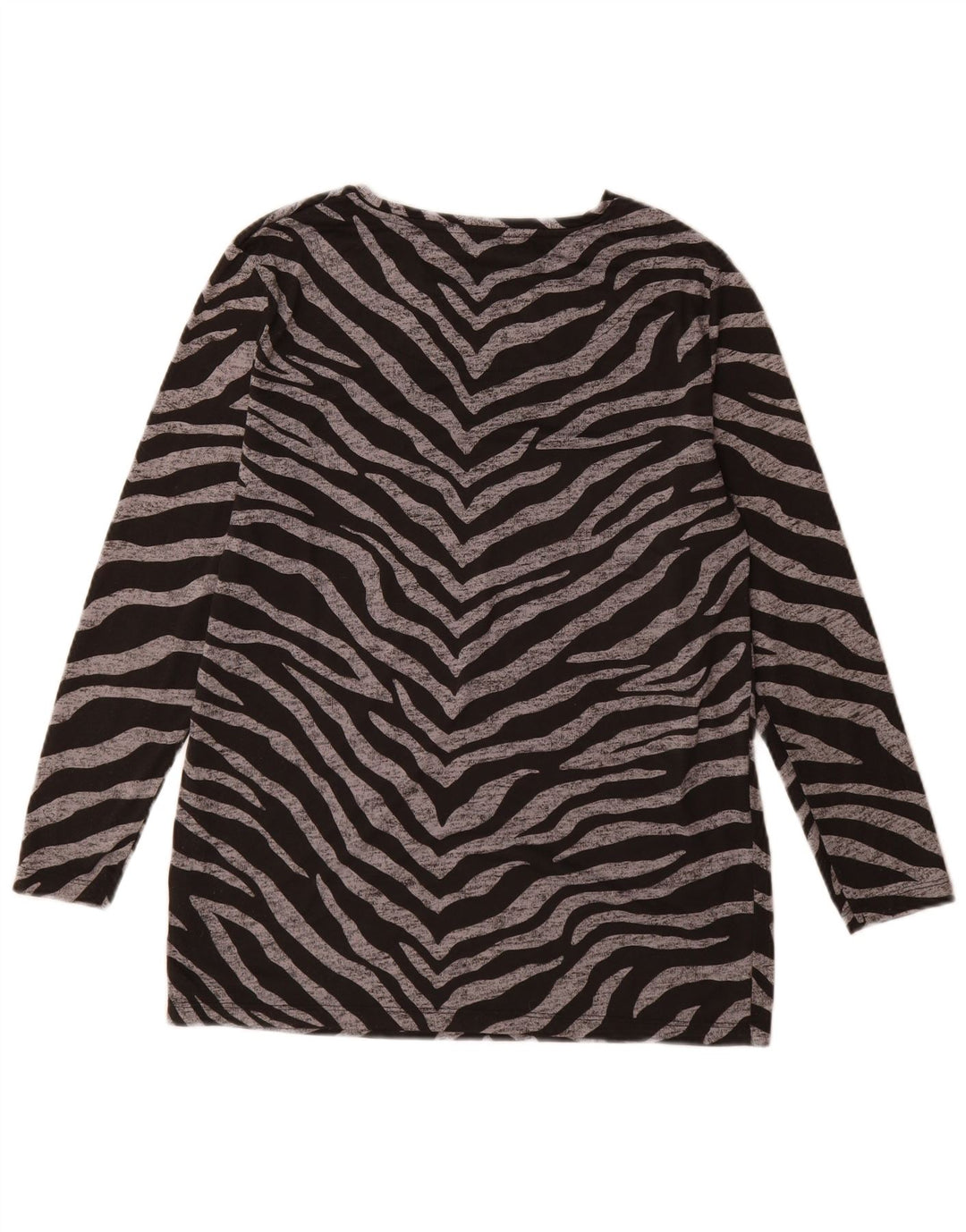 Marks & Spencer Top da donna a maniche lunghe UK 12 medio nero stampa animalier