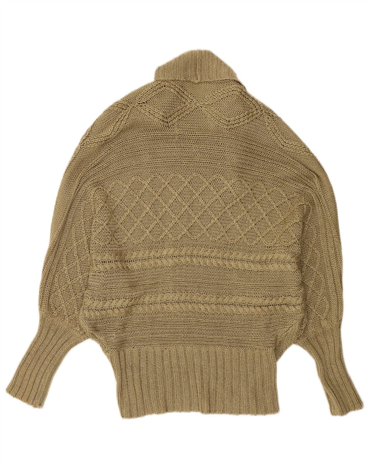 Maglione cardigan con poncho a pipistrello da donna Zara UK 14 medio cachi