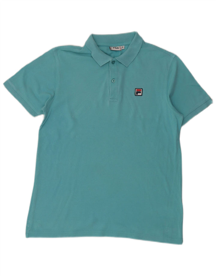 Polo da uomo Fila in cotone blu medio