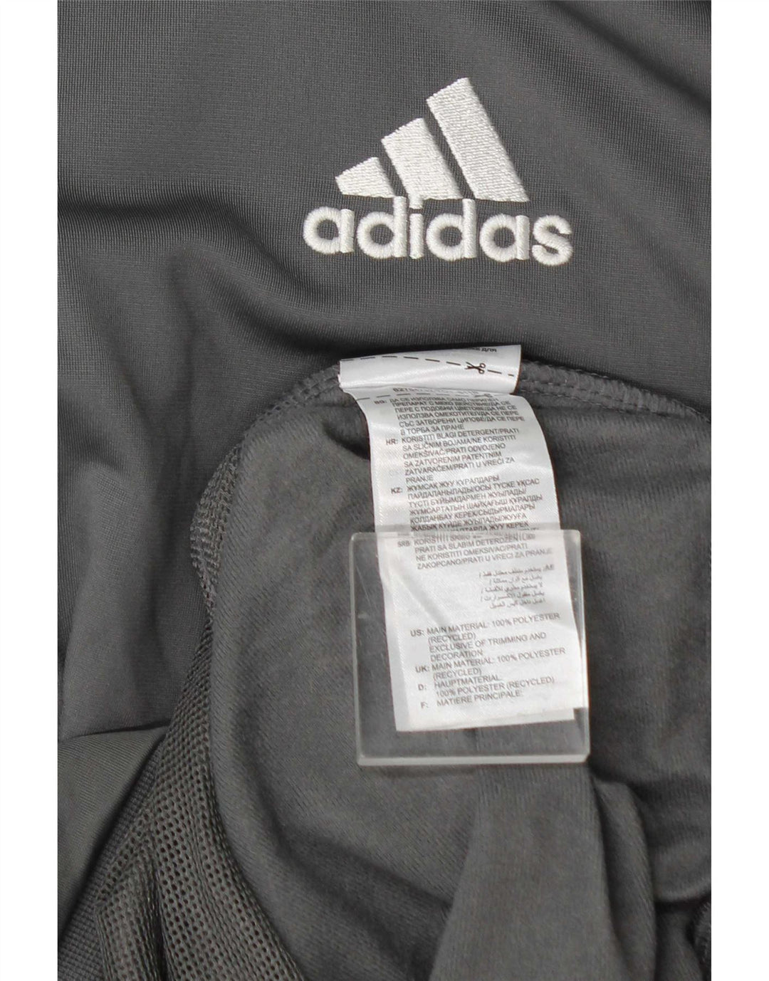 Giacca da ginnastica grafica da uomo Adidas Top in poliestere grigio medio