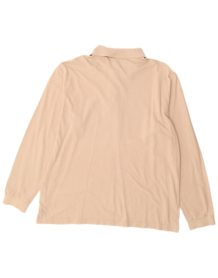 Polo da uomo a maniche lunghe NAVIGARE XL in cotone beige