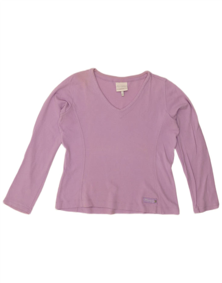 CHAMPION Top da donna a vestibilità comoda a maniche lunghe UK 14 Viola medio