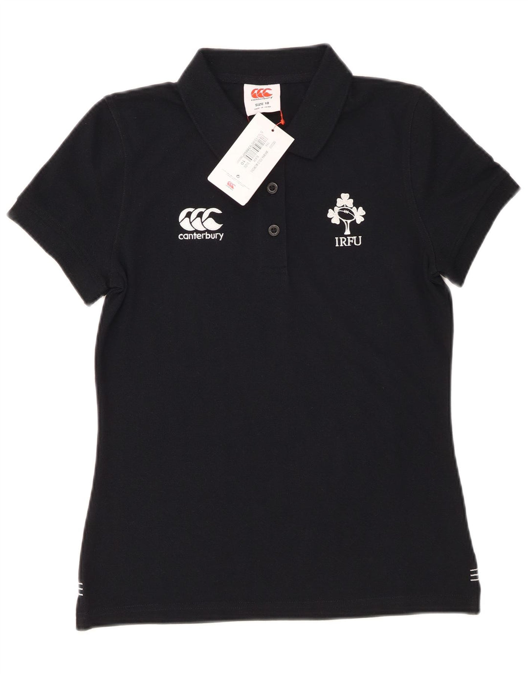 Polo grafica IRFU da donna Canterbury UK 10 piccola poliestere nero