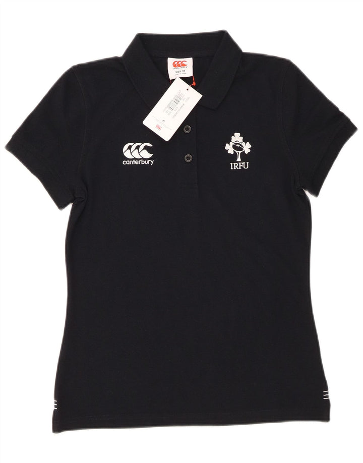 Polo grafica IRFU da donna Canterbury UK 10 piccola poliestere nero