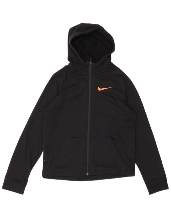 Felpa con cappuccio e zip Nike Dri Fit da ragazzo 13-14 anni XL poliestere nero