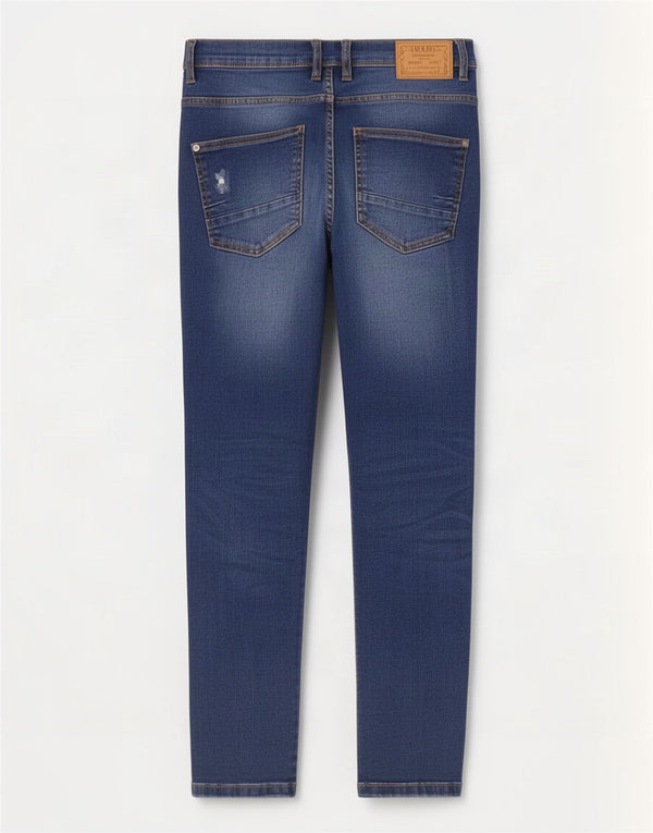 Jeans slim invecchiati da uomo Zara EU 38 Small W30 L27 cotone blu