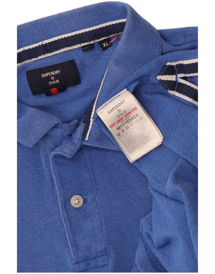 Polo da uomo Superdry XL in cotone blu