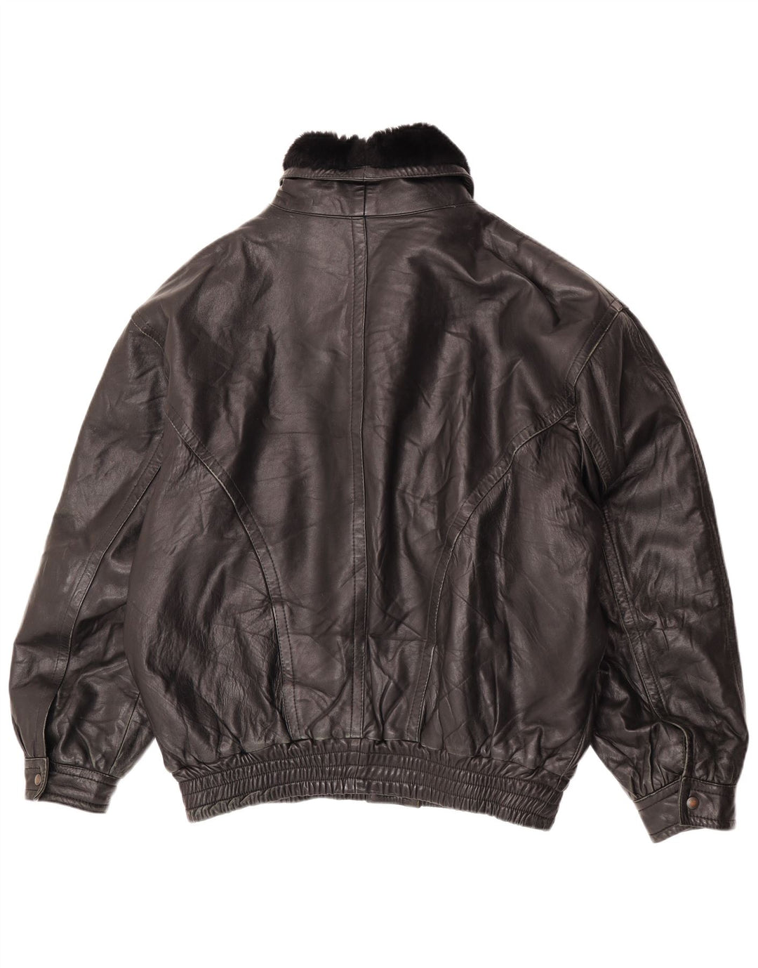 Giacca in pelle vintage da uomo UK 42 XL in pelle nera