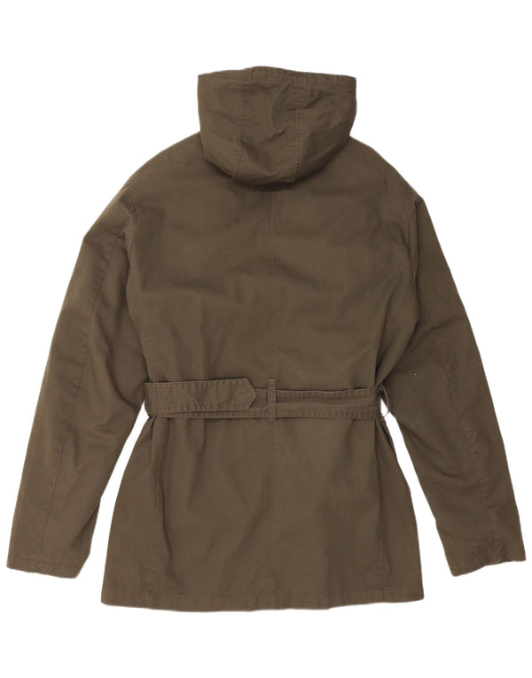 Giacca parka con cappuccio da uomo VINTAGE UK 40 grande cotone kaki