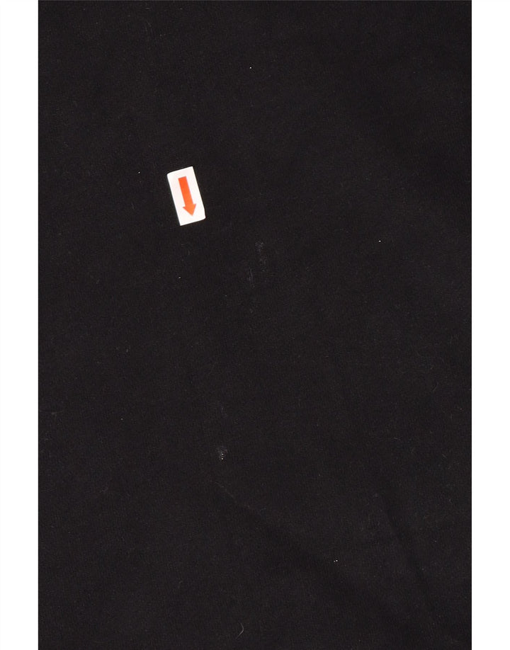 Felpa da uomo con collo abbottonato Superdry, maglione grande, cotone nero