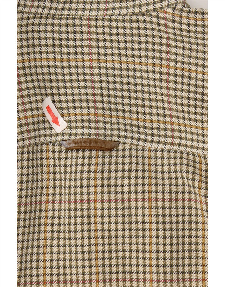 Camicia in flanella da uomo Orvis in cotone pied de poule verde medio