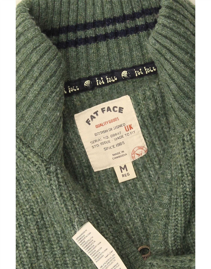 Maglione da uomo con collo con zip Fat Face Acrilico verde medio