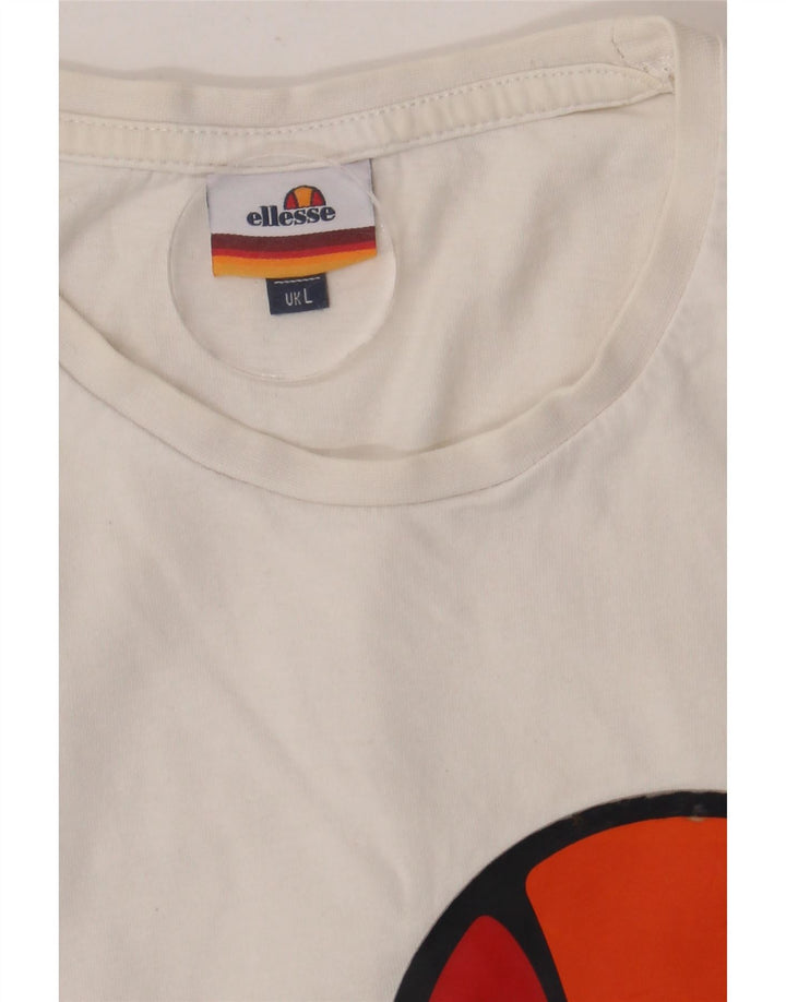T-shirt grafica da uomo Ellesse Top grande bianca