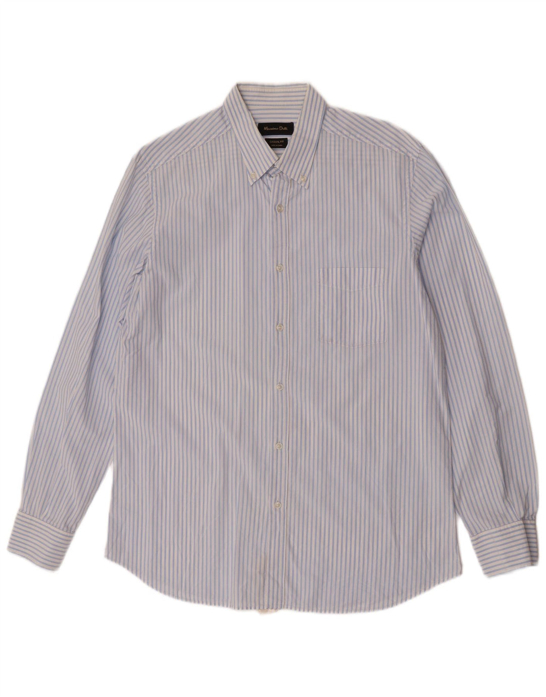 Camicia casual da uomo Massimo Dutti in cotone a righe grandi blu