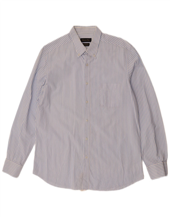 Camicia casual da uomo Massimo Dutti in cotone a righe grandi blu