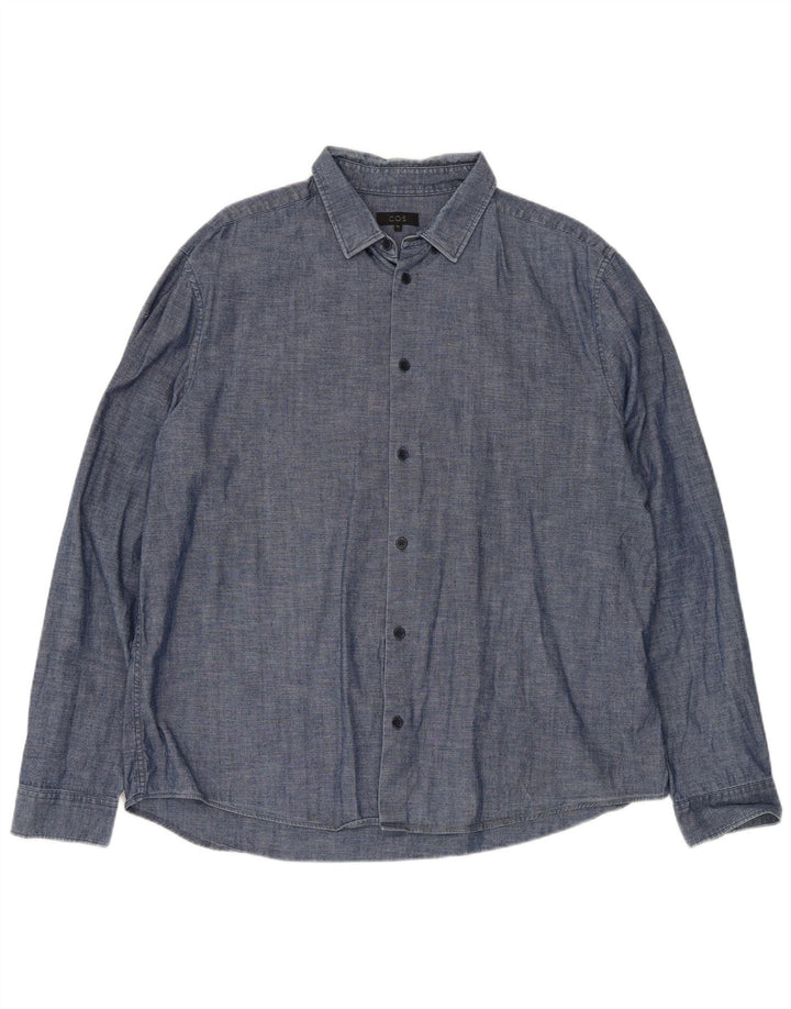 Camicia Cos da uomo XL in cotone blu