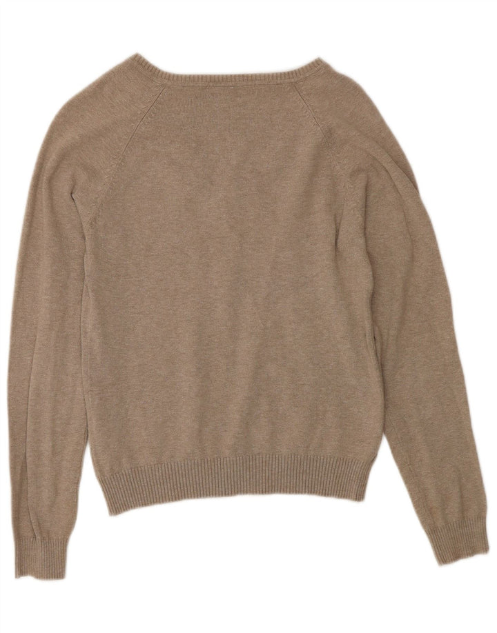 Maglione con scollo a V da donna Zara UK 12 Cotone grigio medio