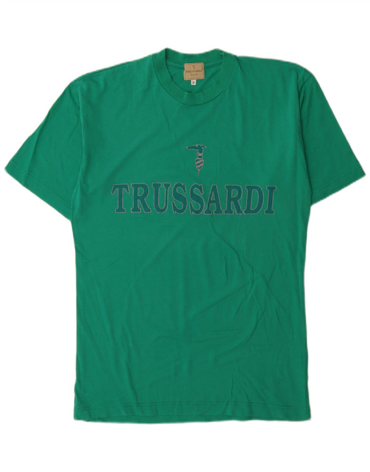 T-shirt grafica da uomo Trussardi Top in cotone verde medio
