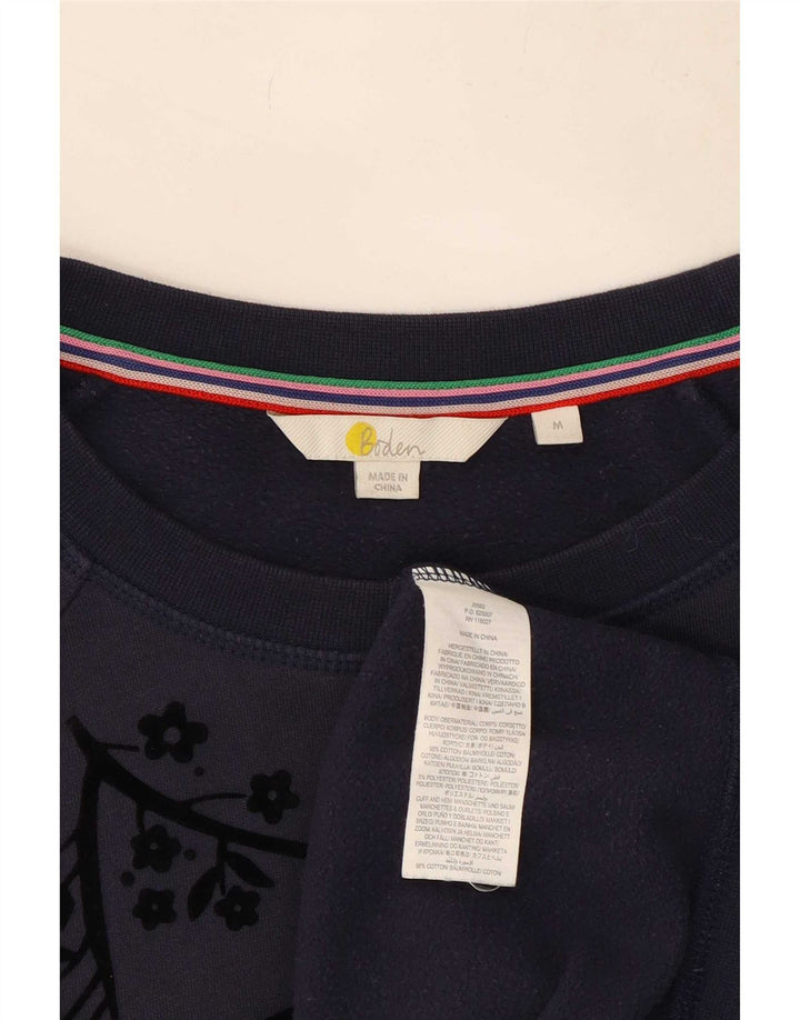 Felpa da donna con motivo astratto Boden, maglione UK 14 medio blu navy