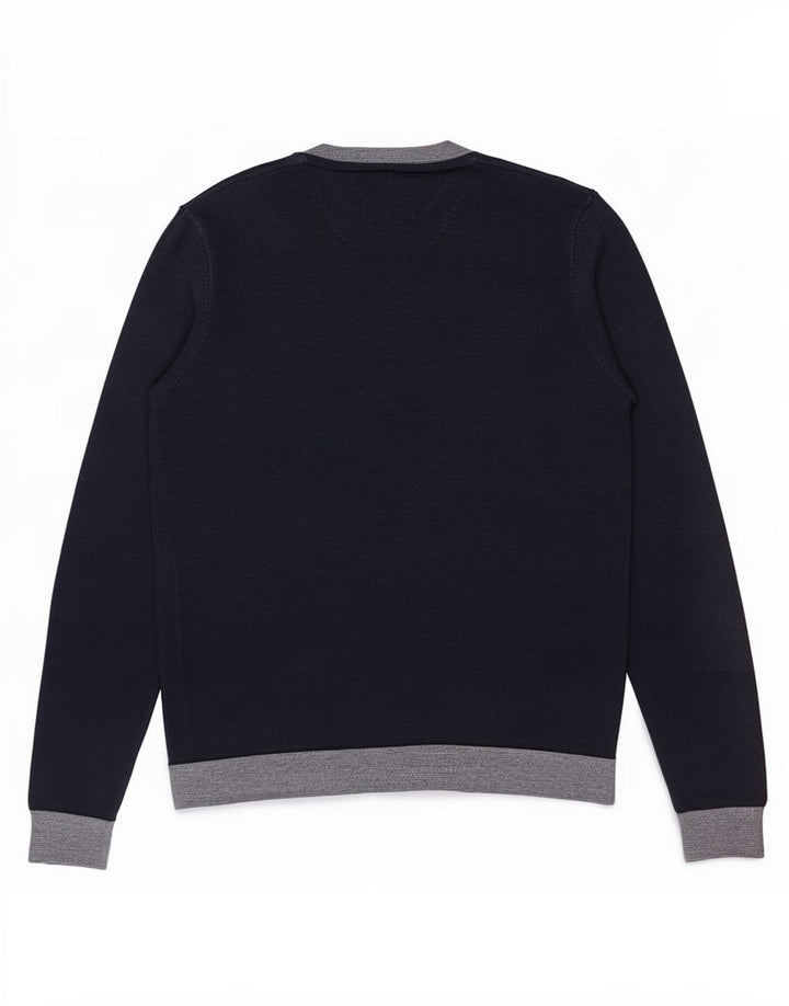 Maglione maglione girocollo da uomo Ted Baker taglia 5 XL blu navy color block