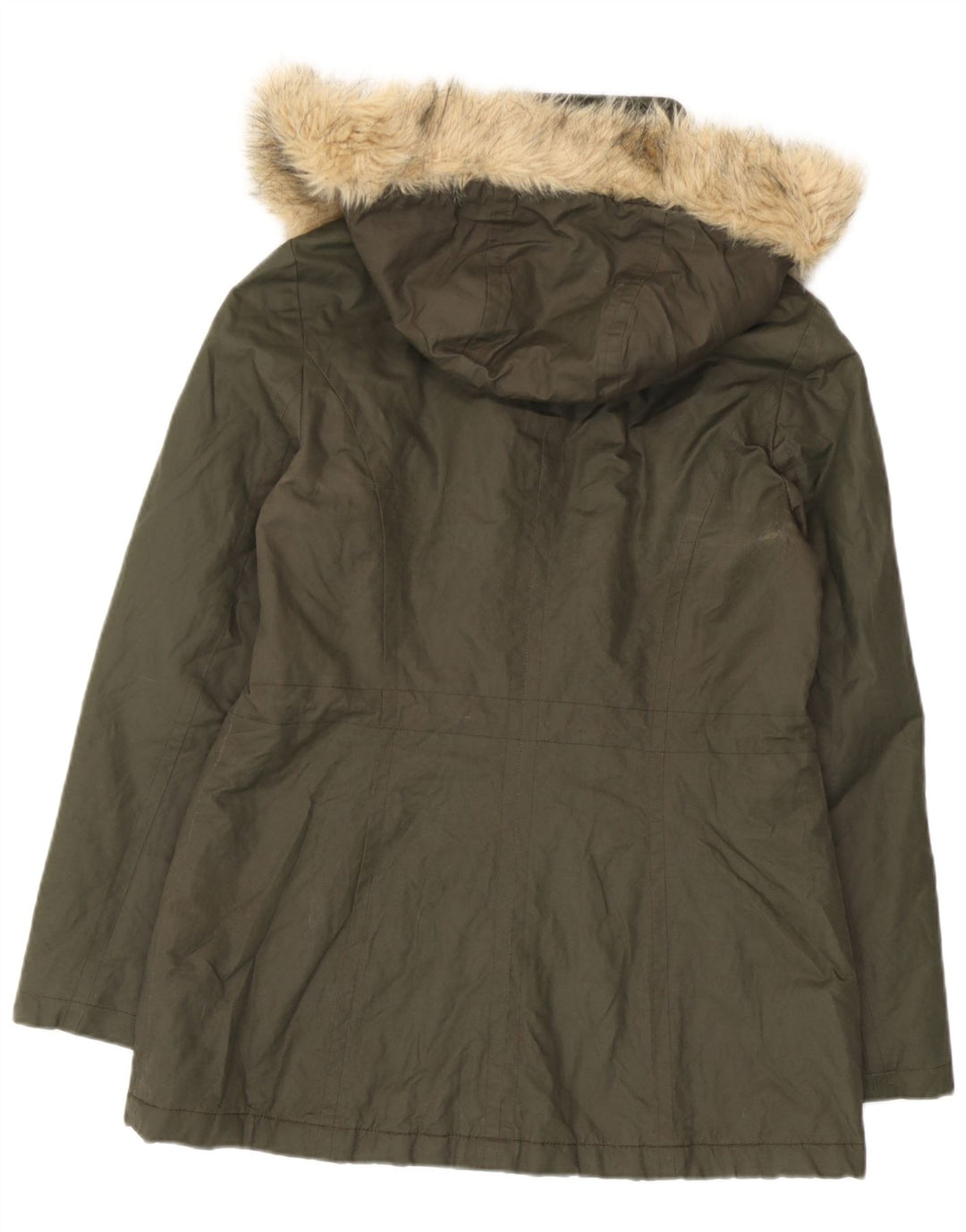 Giacca Parka con cappuccio da donna Marks & Spencer UK 12 cotone kaki medio