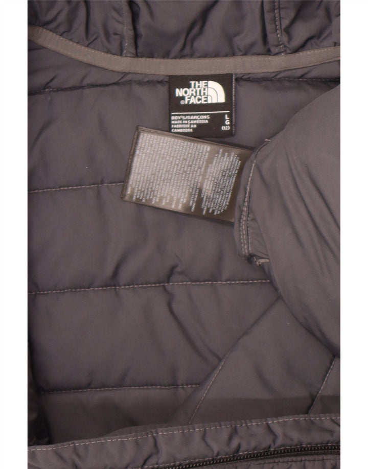 Giacca imbottita con cappuccio The North Face da bambino 11-12 anni, grande in poliestere grigio
