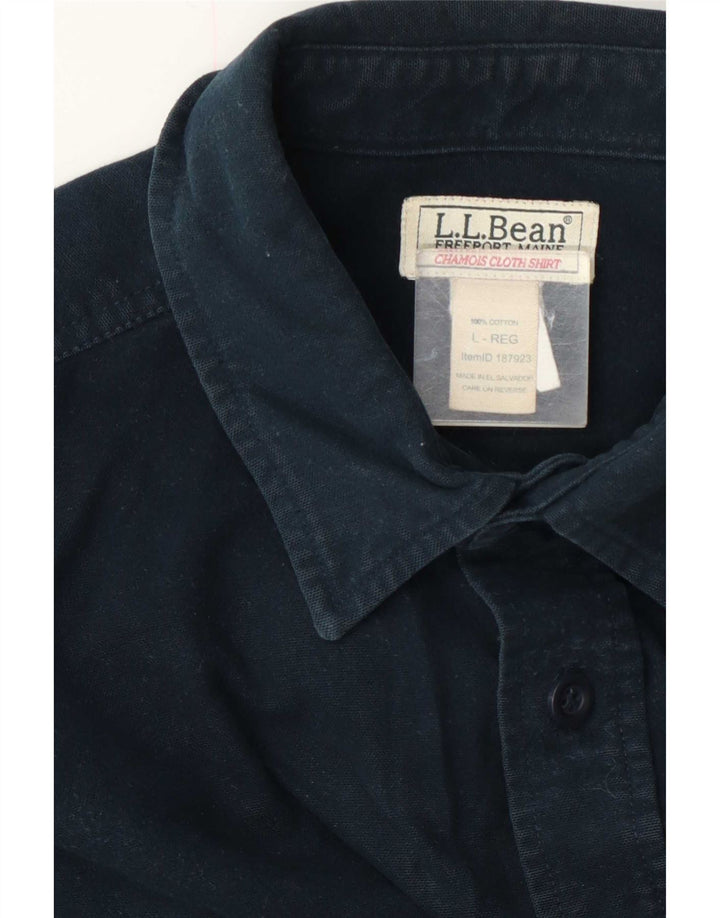 Camicia da uomo dalla vestibilità regolare L.L.Bean, grande, in cotone blu navy