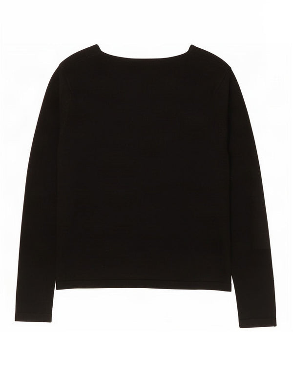 Maglione con scollo a V da donna Marks & Spencer UK 14 Viscosa nera media