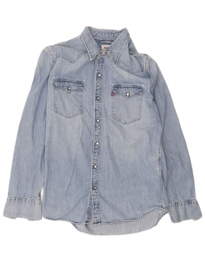 Camicia di jeans da uomo Levi's in cotone blu medio