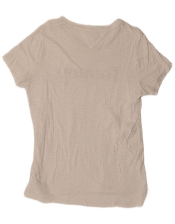T-shirt grafica da donna Tommy Hilfiger Top UK 18 XL cotone bianco