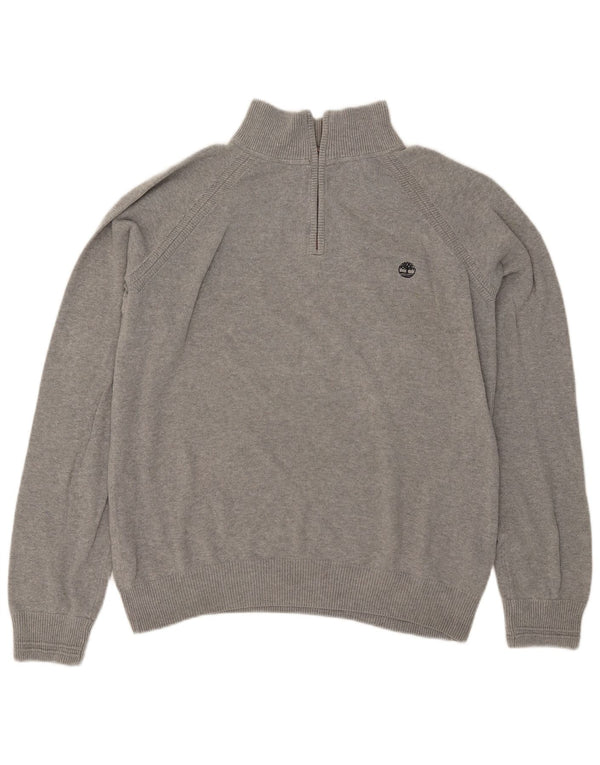 TIMBERLAND Mens Regular Fit Zip Neck Jumper Sweater XL Grey