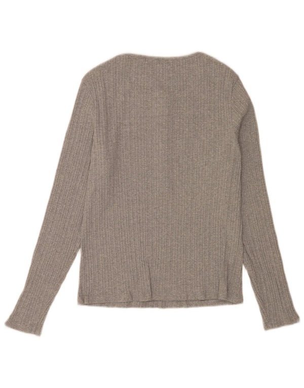 Levi's Donna Regular Top Manica Lunga UK 14 Large Grigio