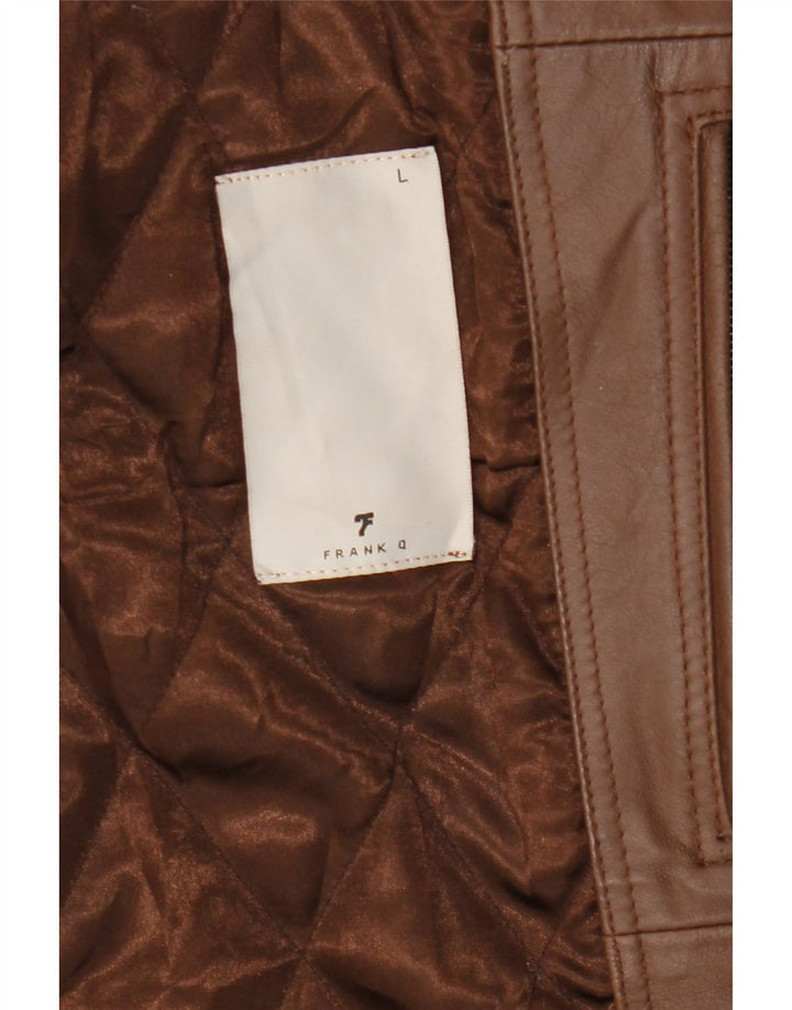 Giacca in pelle vintage da uomo UK 40 grande in pelle marrone