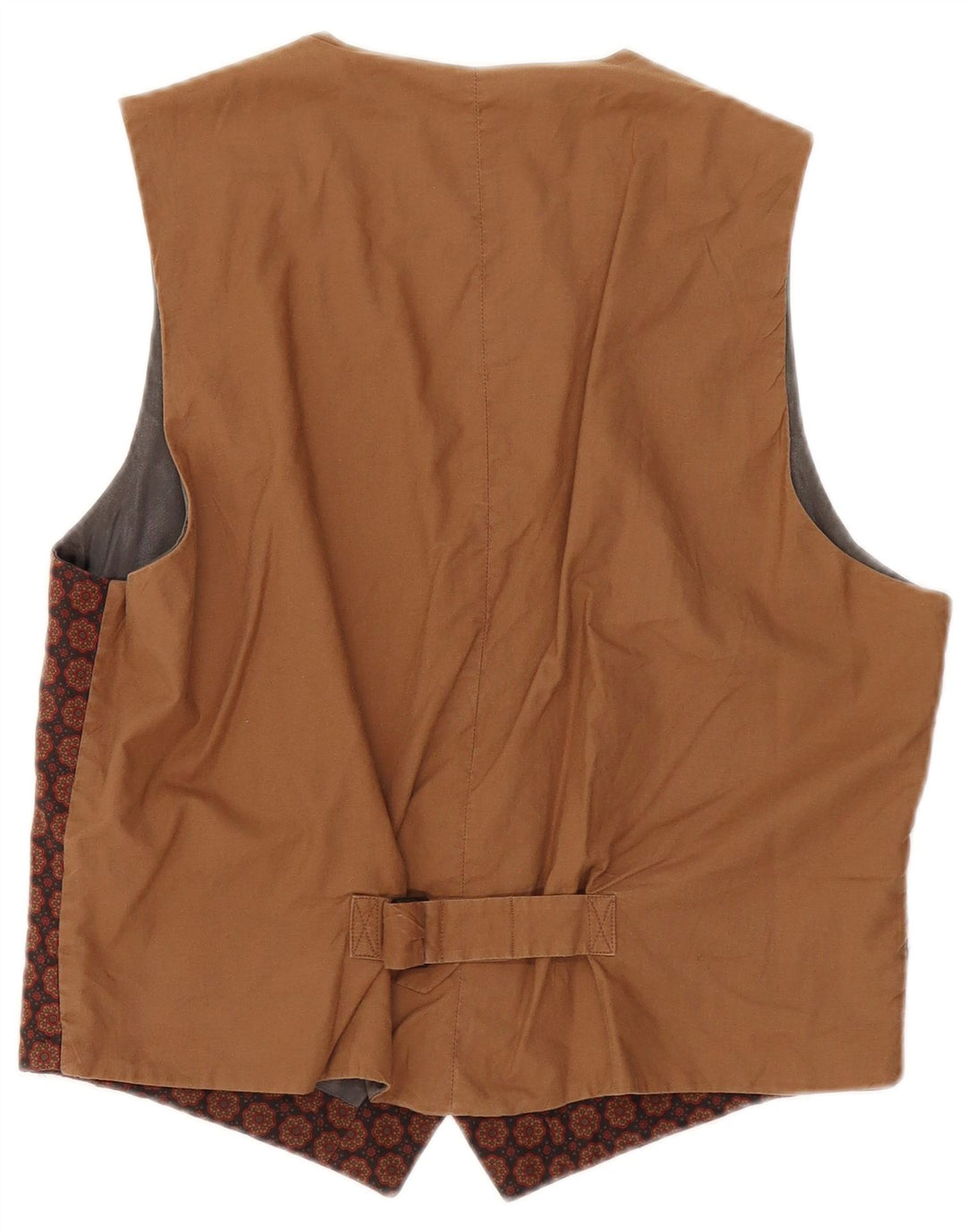 Gilet vintage da uomo IT 50 marrone medio floreale