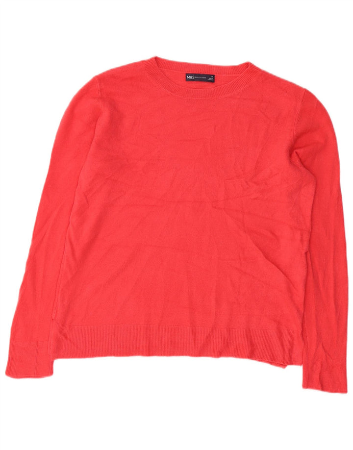 Maglione maglione girocollo da donna Marks & Spencer UK 14 Acrilico rosa medio