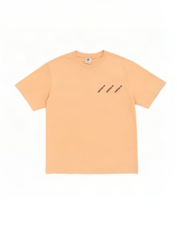 Adidas T-shirt grafica oversize da donna Top UK 6 XS Cotone arancione