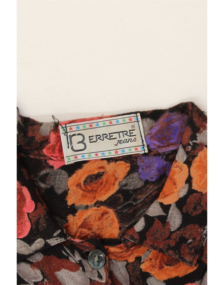 VINTAGE Womens Shirt UK 14 Large Multicoloured Floral Vintage Vintage and Second-Hand Vintage from Messina Hembry 