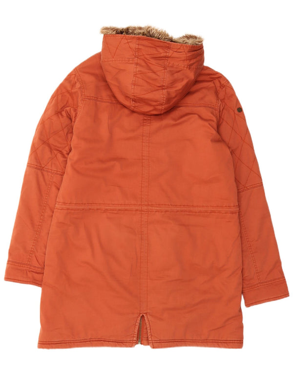 Giacca Parka con cappuccio da donna Billabong UK 14 Cotone arancione medio