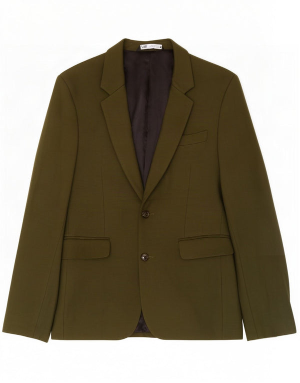 Giacca blazer a 2 bottoni da uomo Zara EU 48 viscosa verde medio